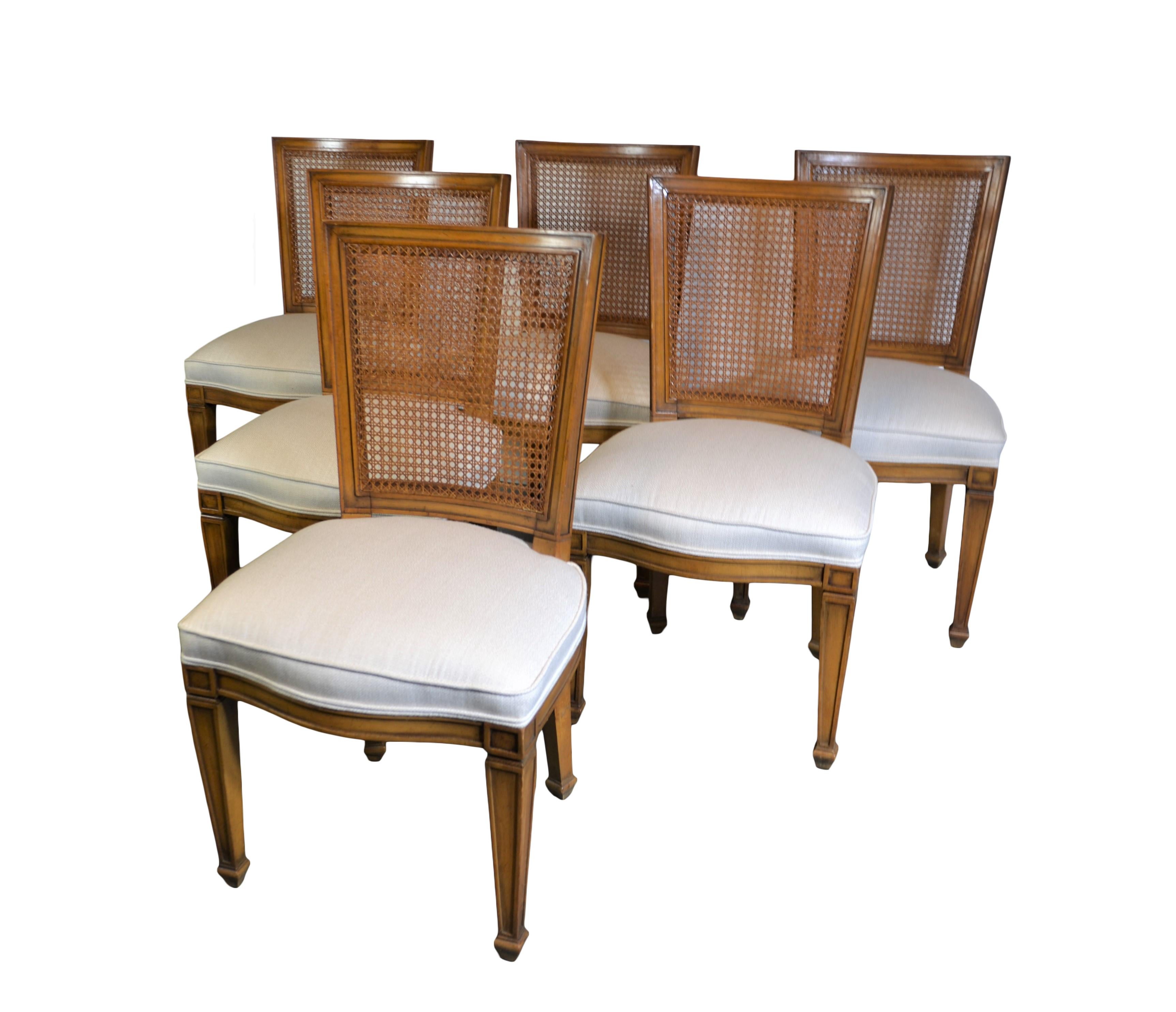 American Cane Back Dining Chairs Set of 6