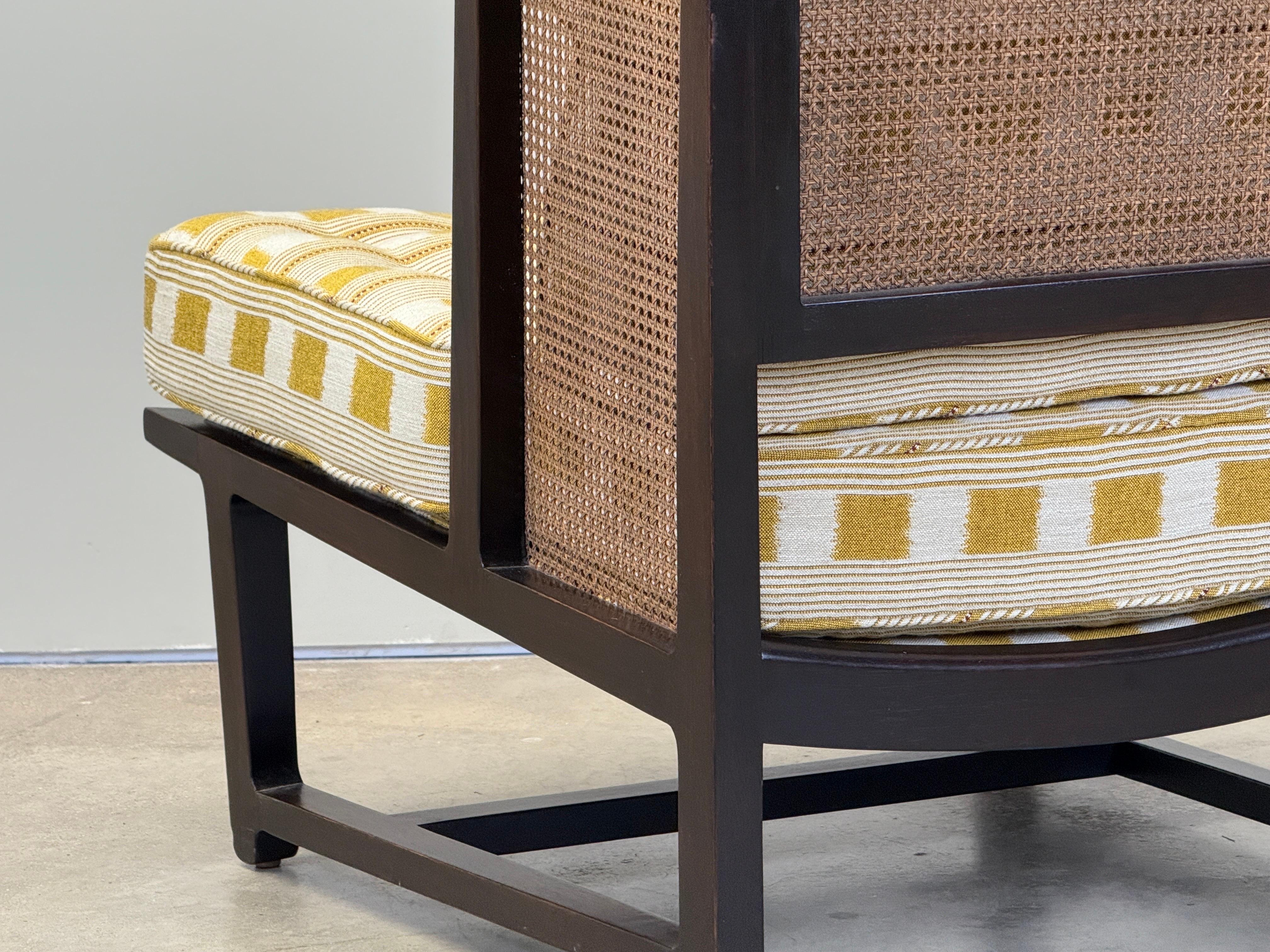 Sillón de orejas con respaldo de caña de Edward Wormley para Dunbar en venta 8