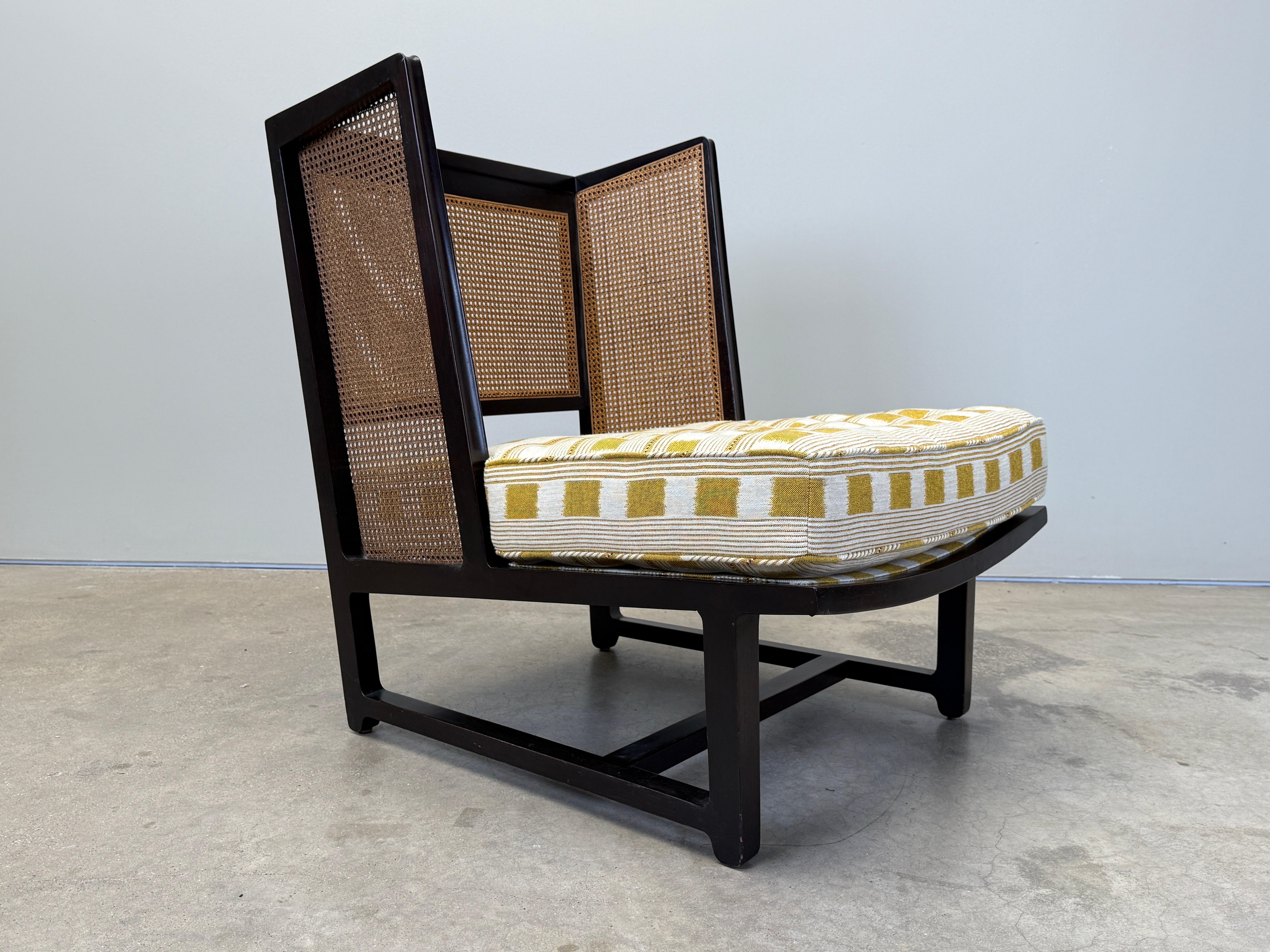 Sillón de orejas con respaldo de caña de Edward Wormley para Dunbar en venta 12