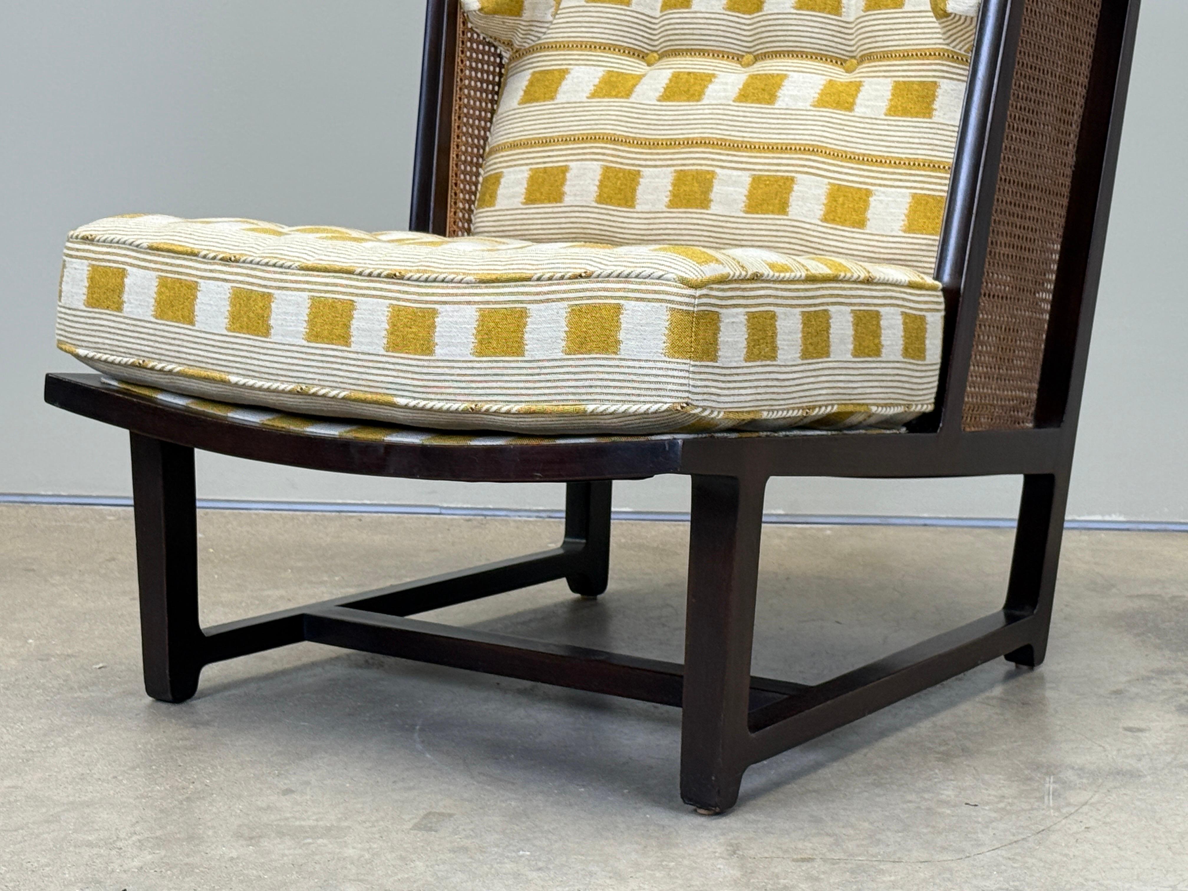Sillón con respaldo de caña diseñado por Edward Wormley para Dunbar. 