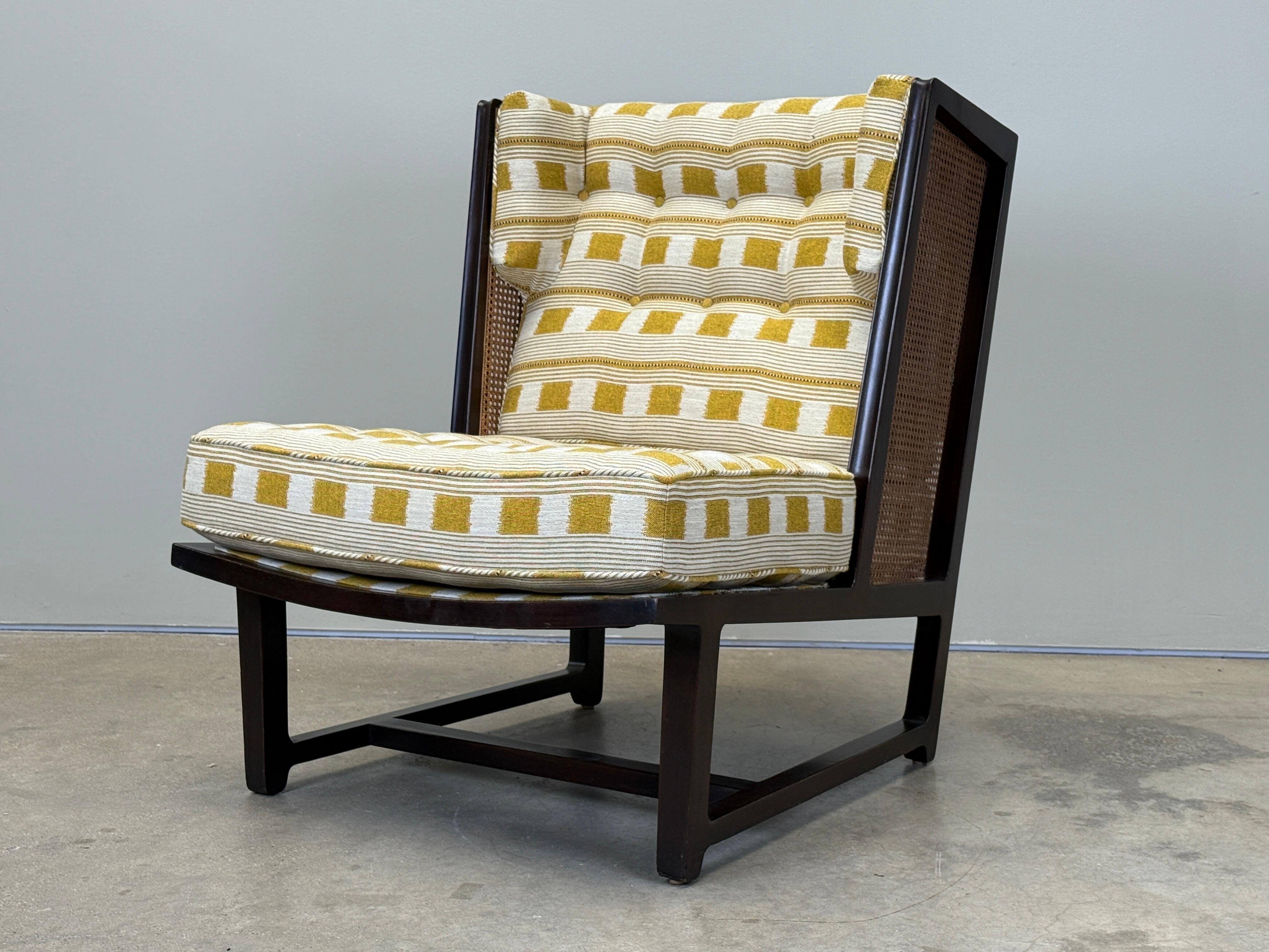 Sillón de orejas con respaldo de caña de Edward Wormley para Dunbar en Bueno estado para la venta en Dallas, TX
