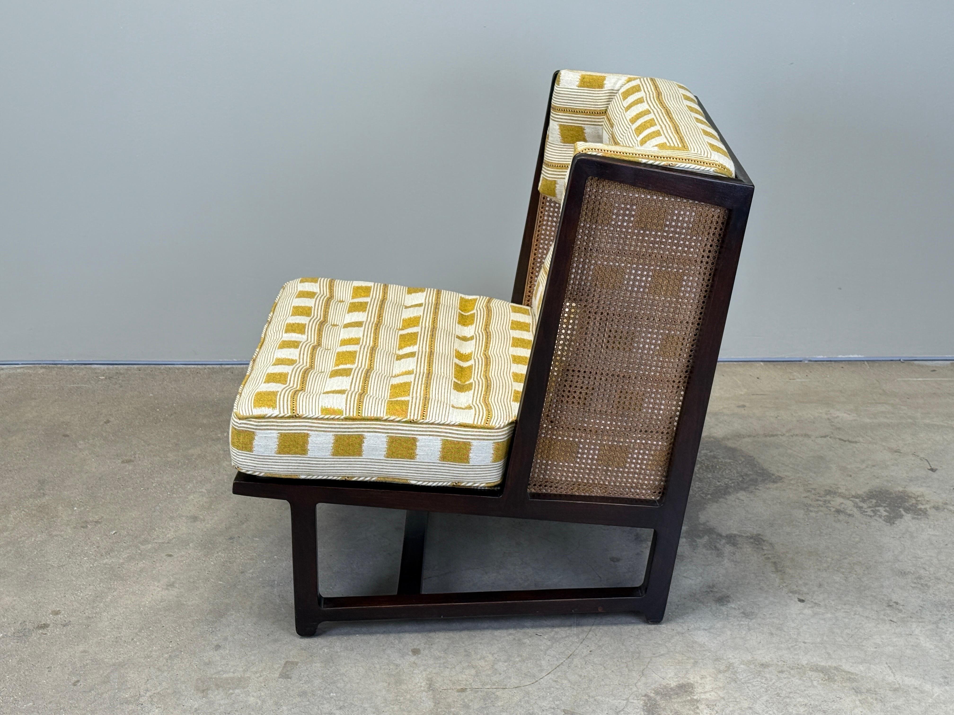 Sillón de orejas con respaldo de caña de Edward Wormley para Dunbar en venta 3