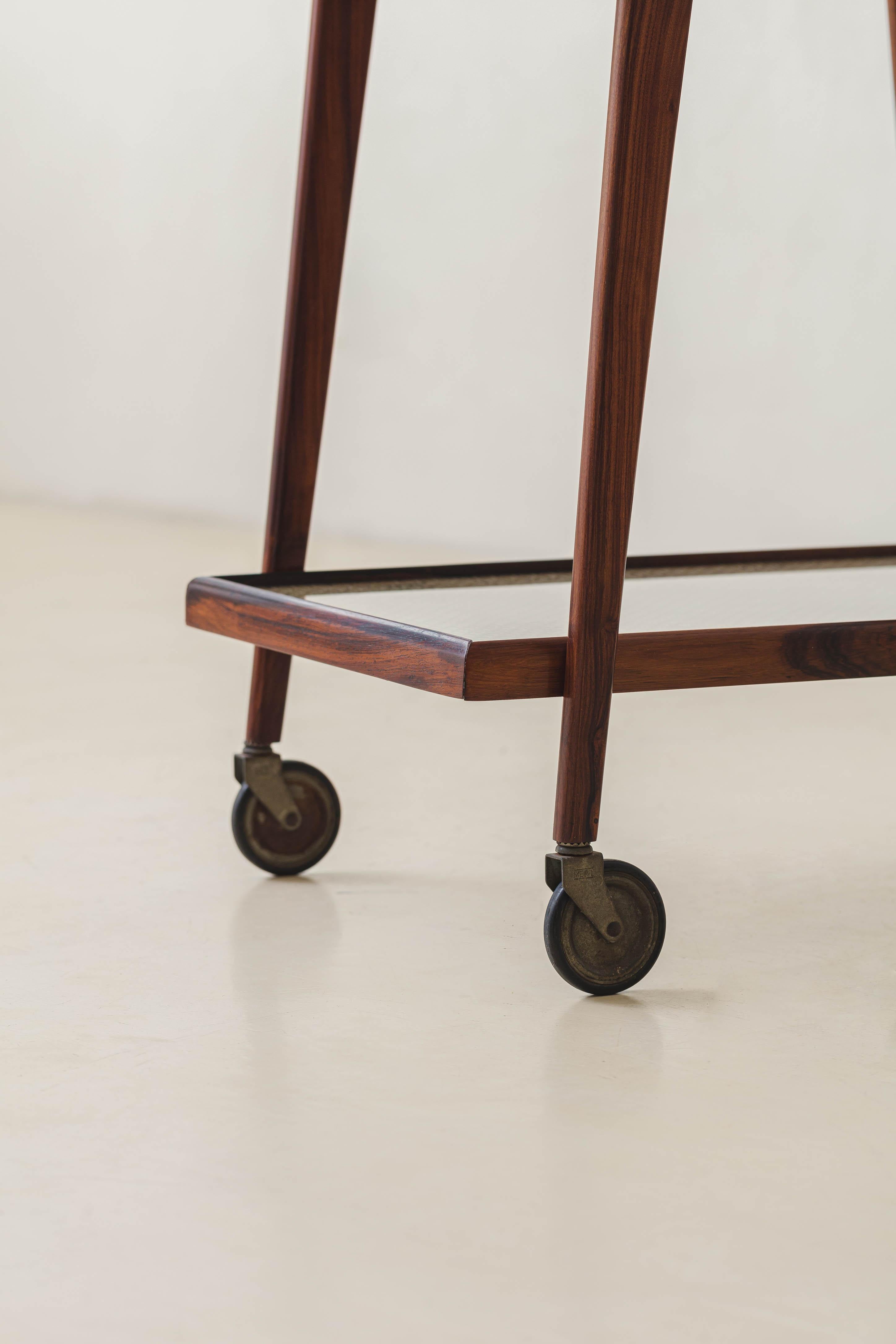 Cane Bar Cart by Carlo Hauner and Martin Eisler, 1950s, Forma S.A., Brazil For Sale 4