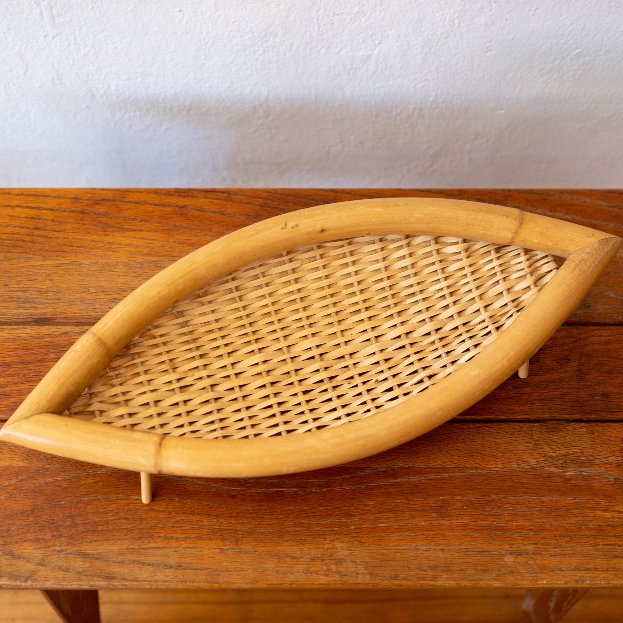 Unknown Cane Basket Catch All, 1960s