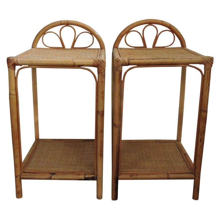 Cane Bedside Tables, 1960s, Set of 2 at 1stDibs