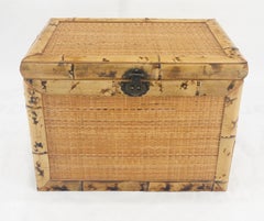 Cane & Burnt Bamboo Compact 16x23 Decorative Hope Chest Trunk MINT