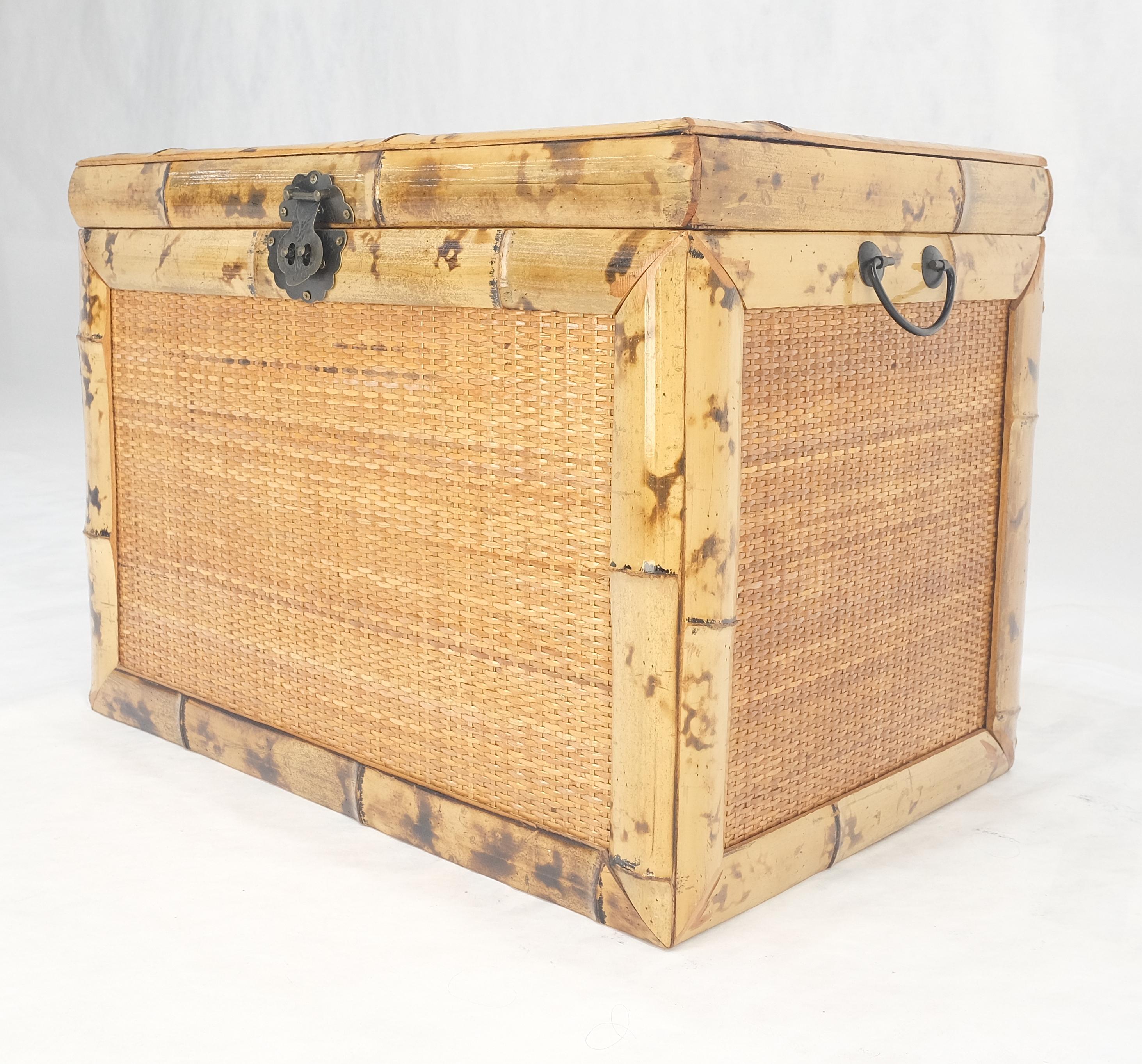 Schilfrohr & gebrannter Bambus Kompakte 16x23 Dekorative Hoffnungstruhe Trunk MINT (Messing) im Angebot