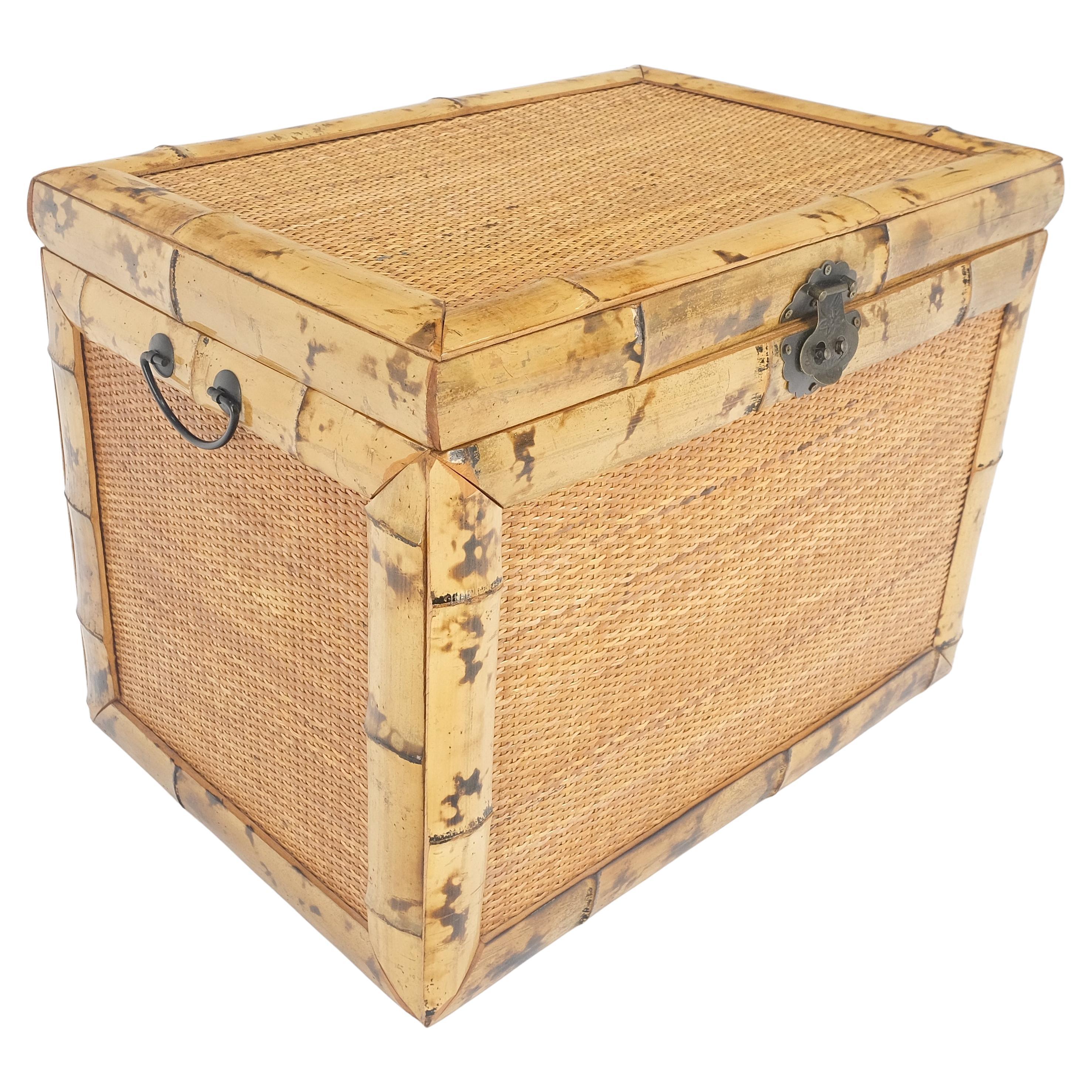 Schilfrohr & gebrannter Bambus Kompakte 16x23 Dekorative Hoffnungstruhe Trunk MINT im Angebot