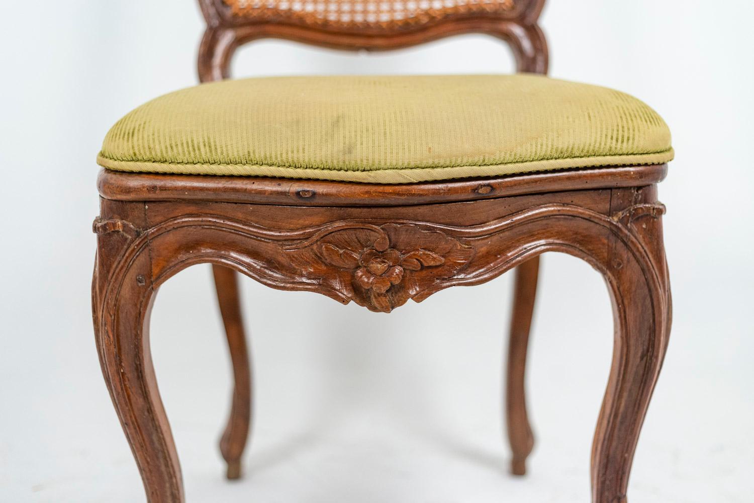 Cane Chair in Beech, Louis XV Period 1