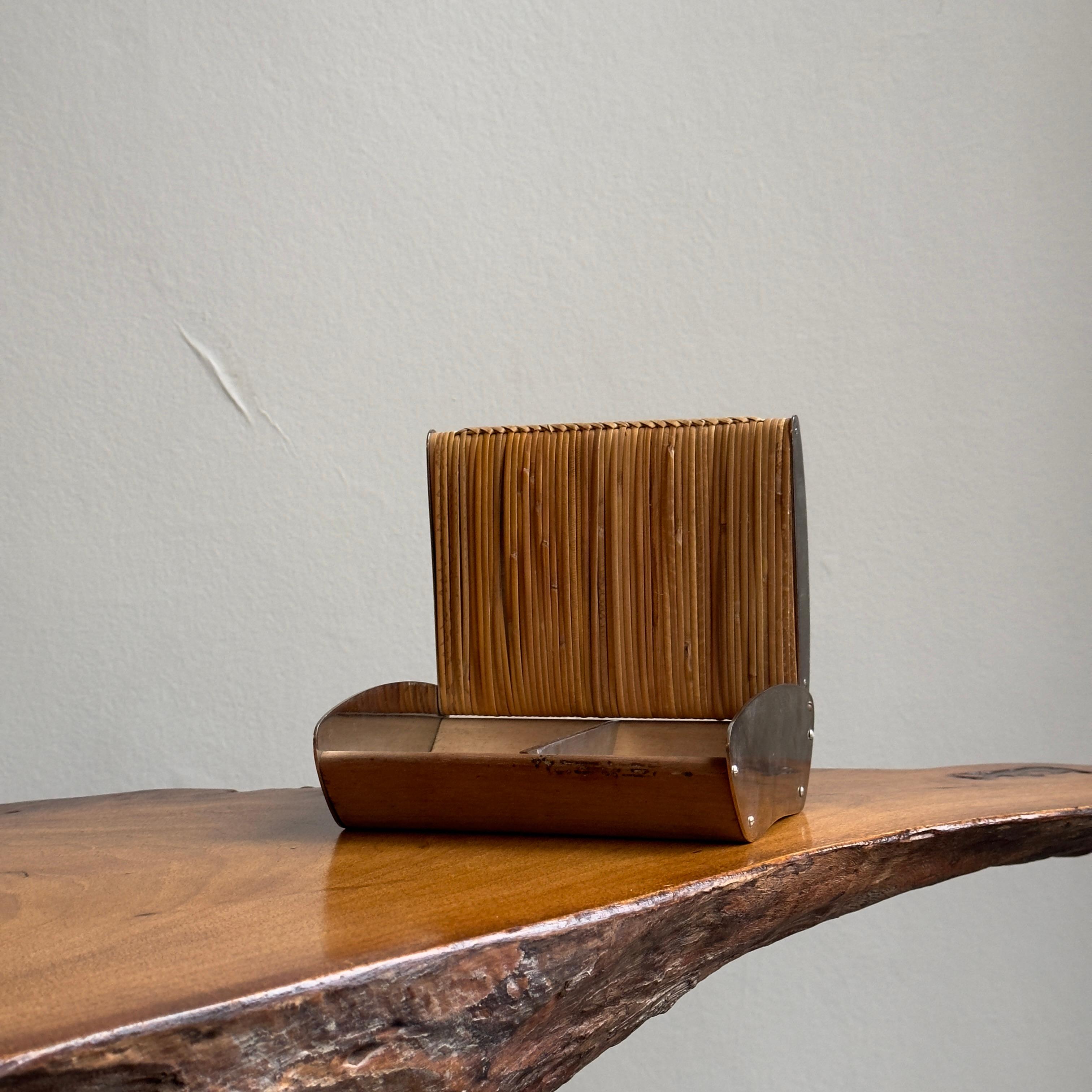 Mid-Century Modern Cane Cigarette Box #3656 by Carl Auböck II, 1950s For Sale