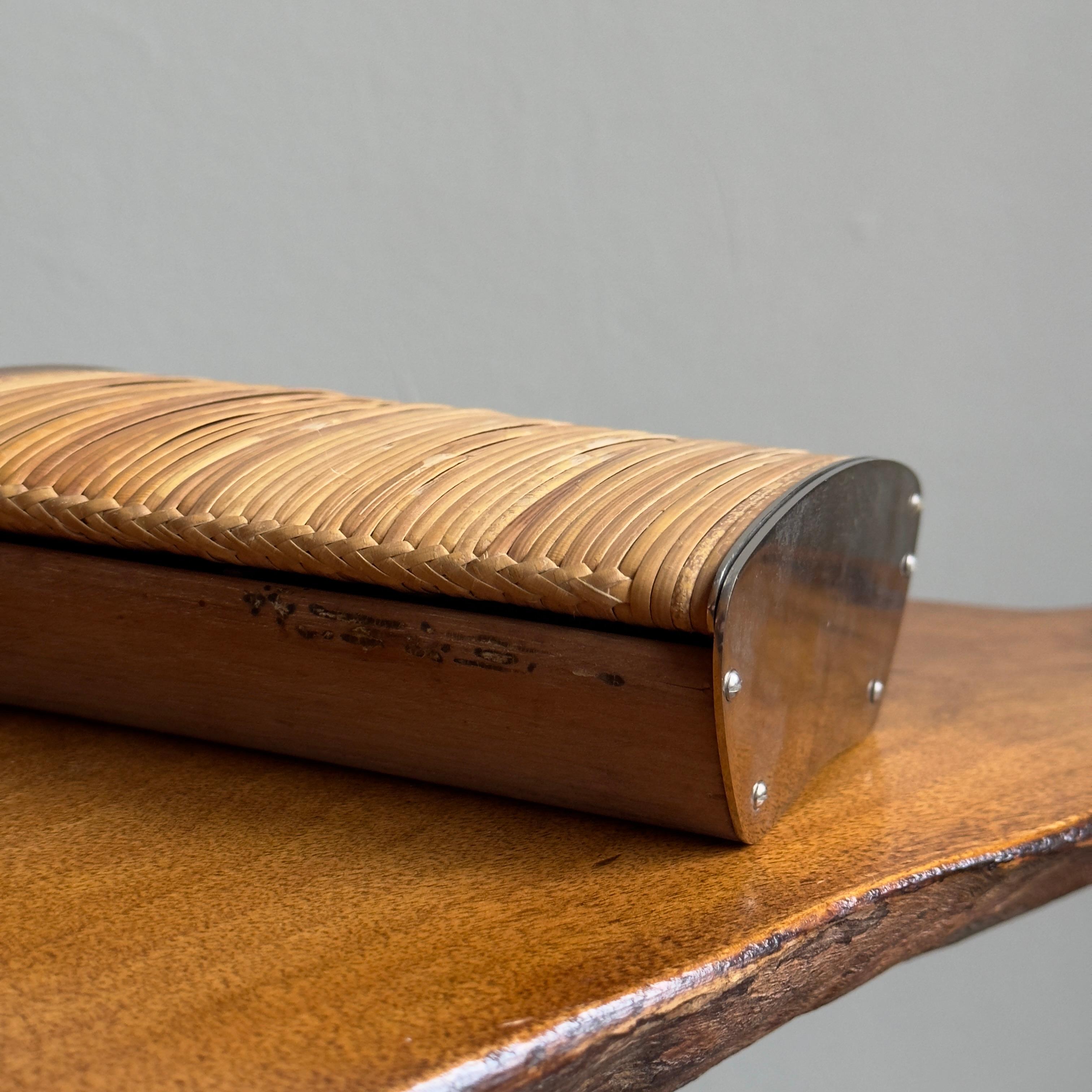 Cane Cigarette Box #3656 by Carl Auböck II, 1950s In Good Condition For Sale In London, GB