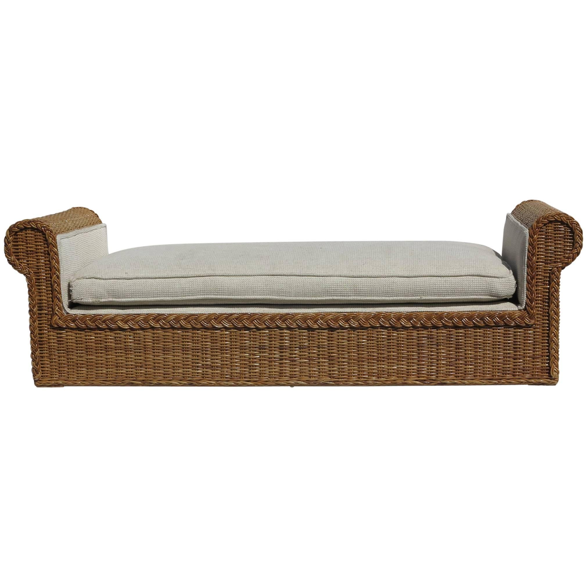 Lit de jour Cane Rattan Works of Atlanta:: 1980