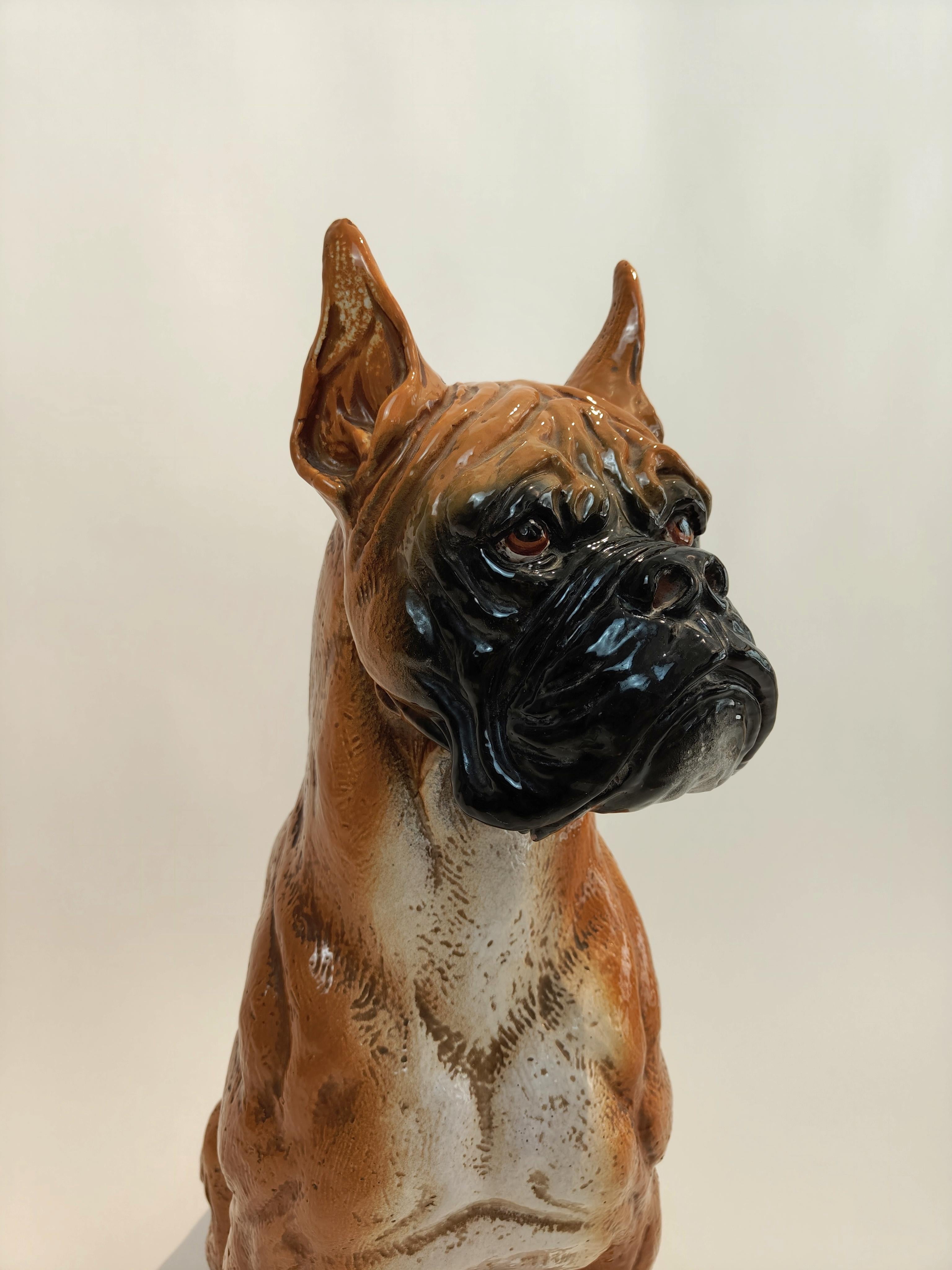 Perro de raza Boxer de mayólica toscana, Italia, 1960 Otro en venta
