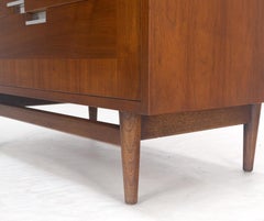 Cane Double Door Compartment 5 Drawer High Gentleman  Chest Dresser Walnut MINT!