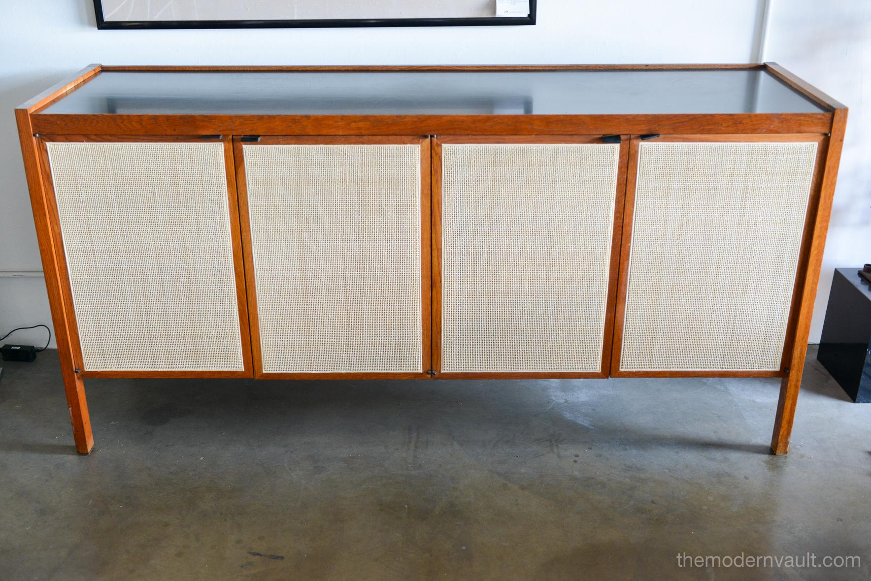 Mid-Century Modern Cane Front Credenza with Micarta Top by Jack Cartwright, circa 1960