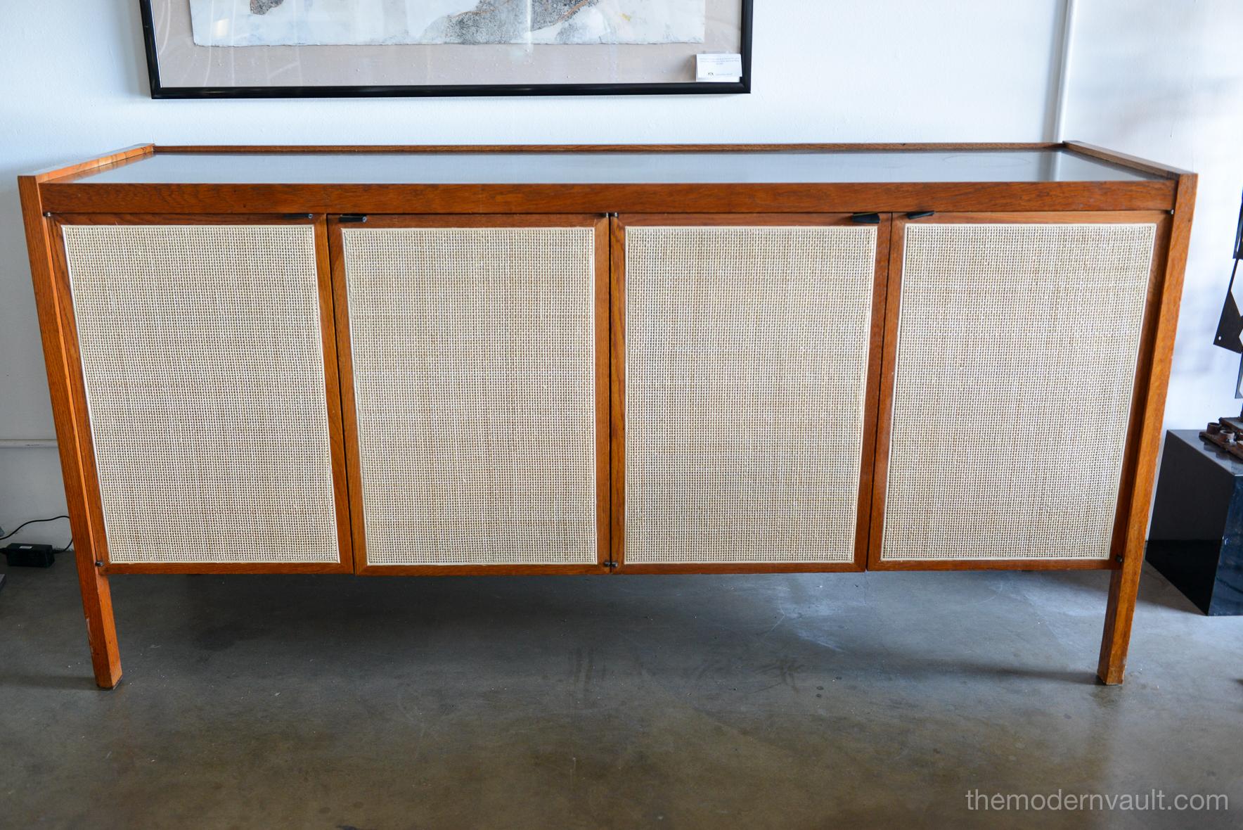 American Cane Front Credenza with Micarta Top by Jack Cartwright, circa 1960