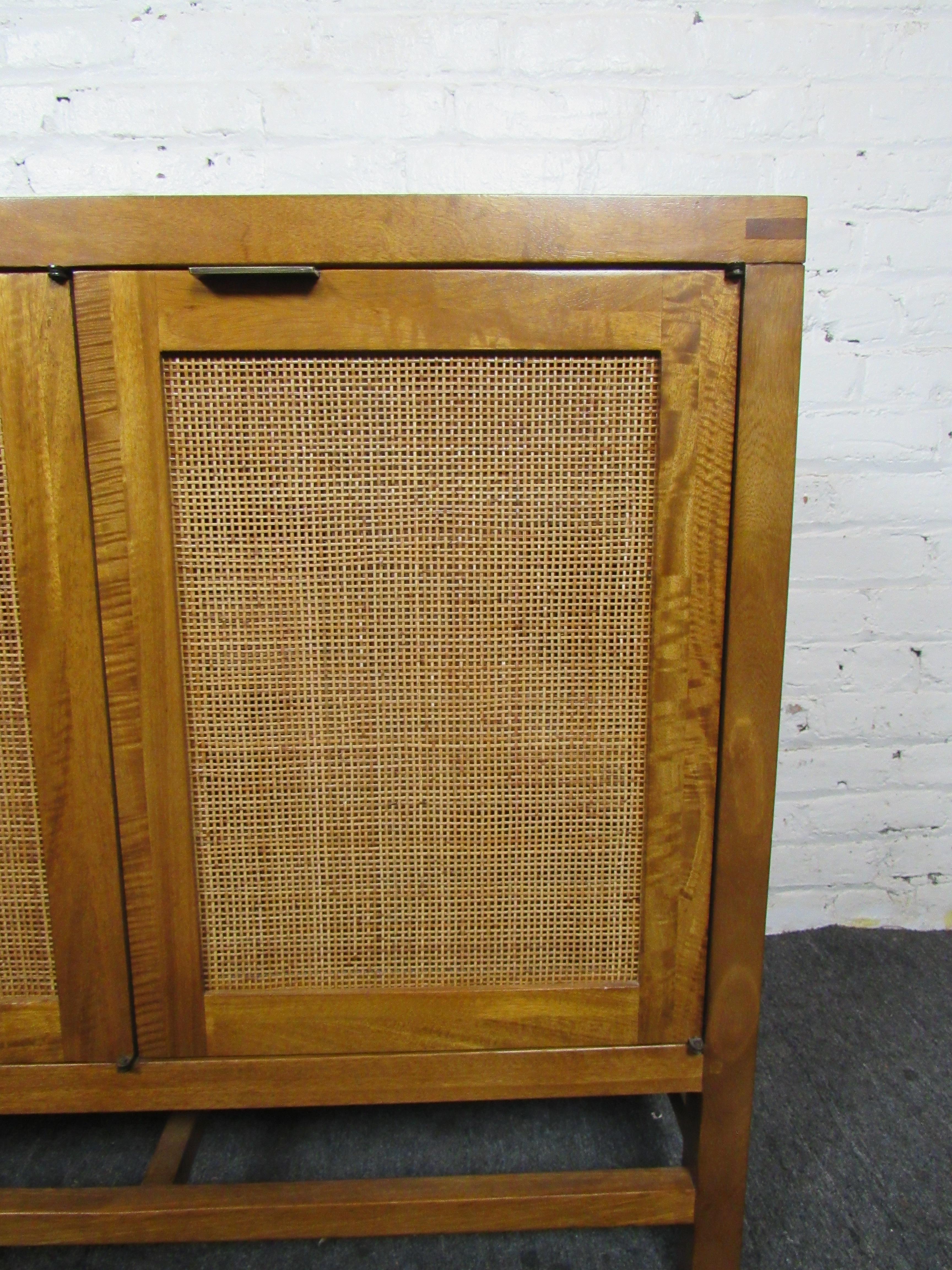 Cane Front Long Cabinet In Good Condition In Brooklyn, NY