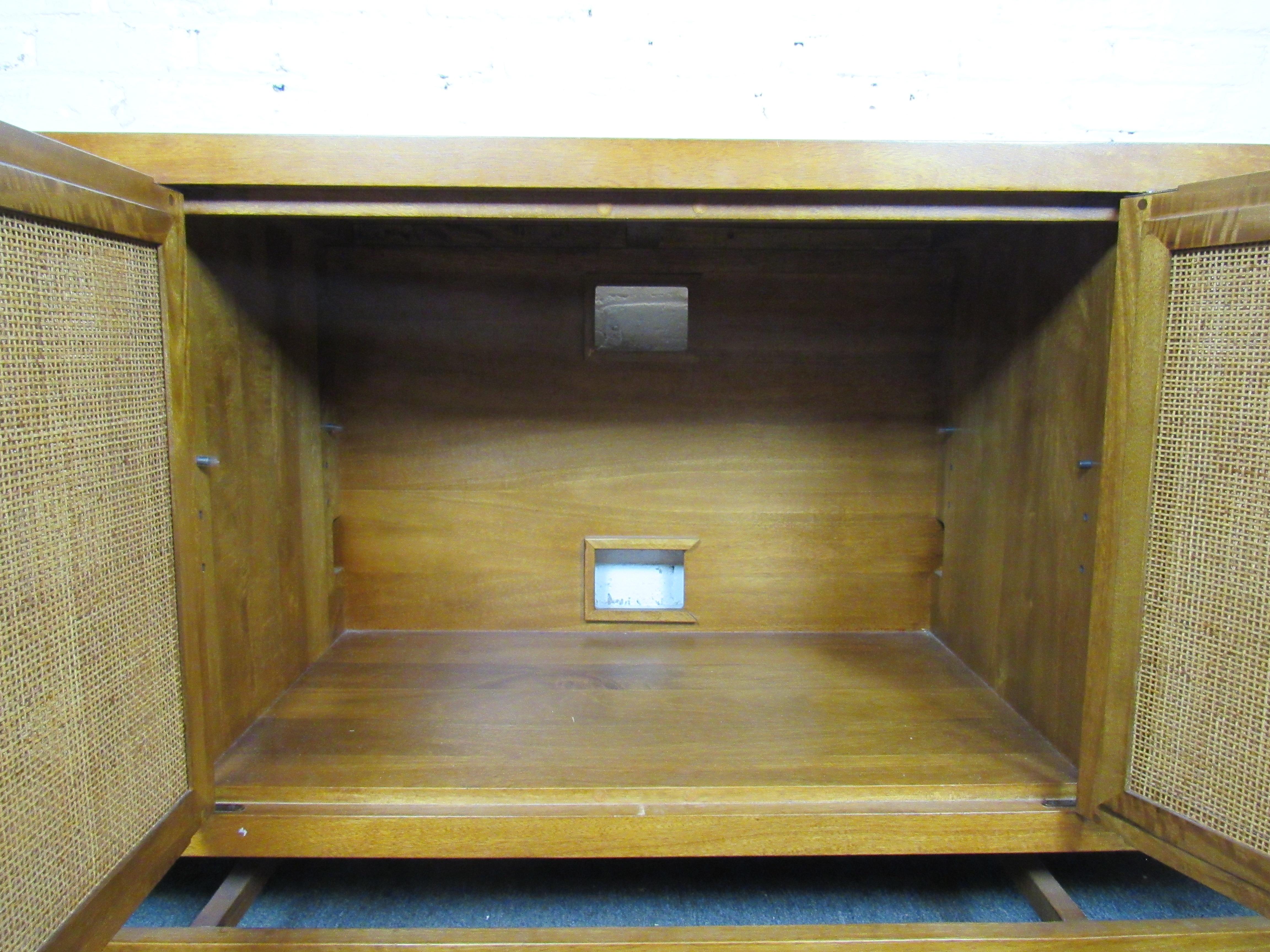 20th Century Cane Front Long Cabinet