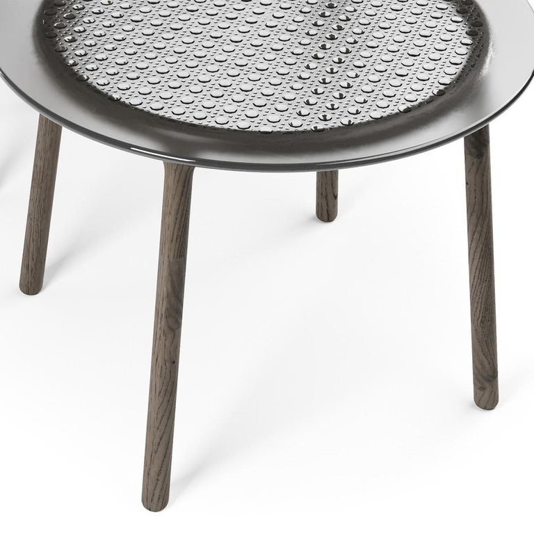 Cane Glass Smoke SIde Table For Sale at 1stDibs