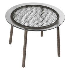 Cane Glass Smoke SIde Table