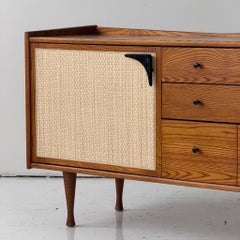 Cane/Oak Mid Century Credenza