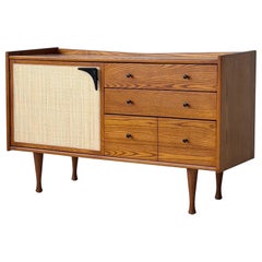 Cane/Oak Mid Century Credenza