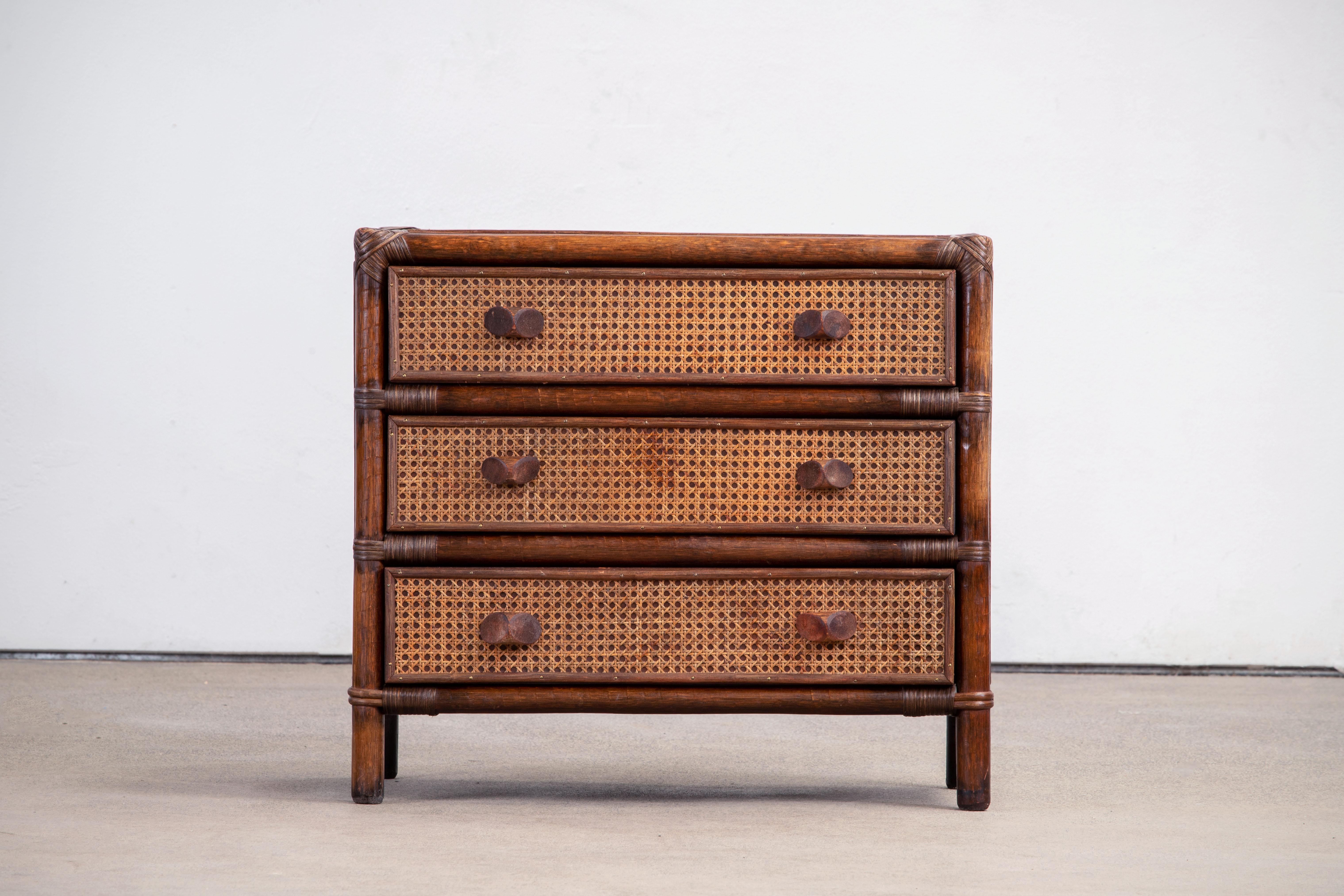 Cane Organic Mid-Century Chest of Drawers, 1970, Italy 3