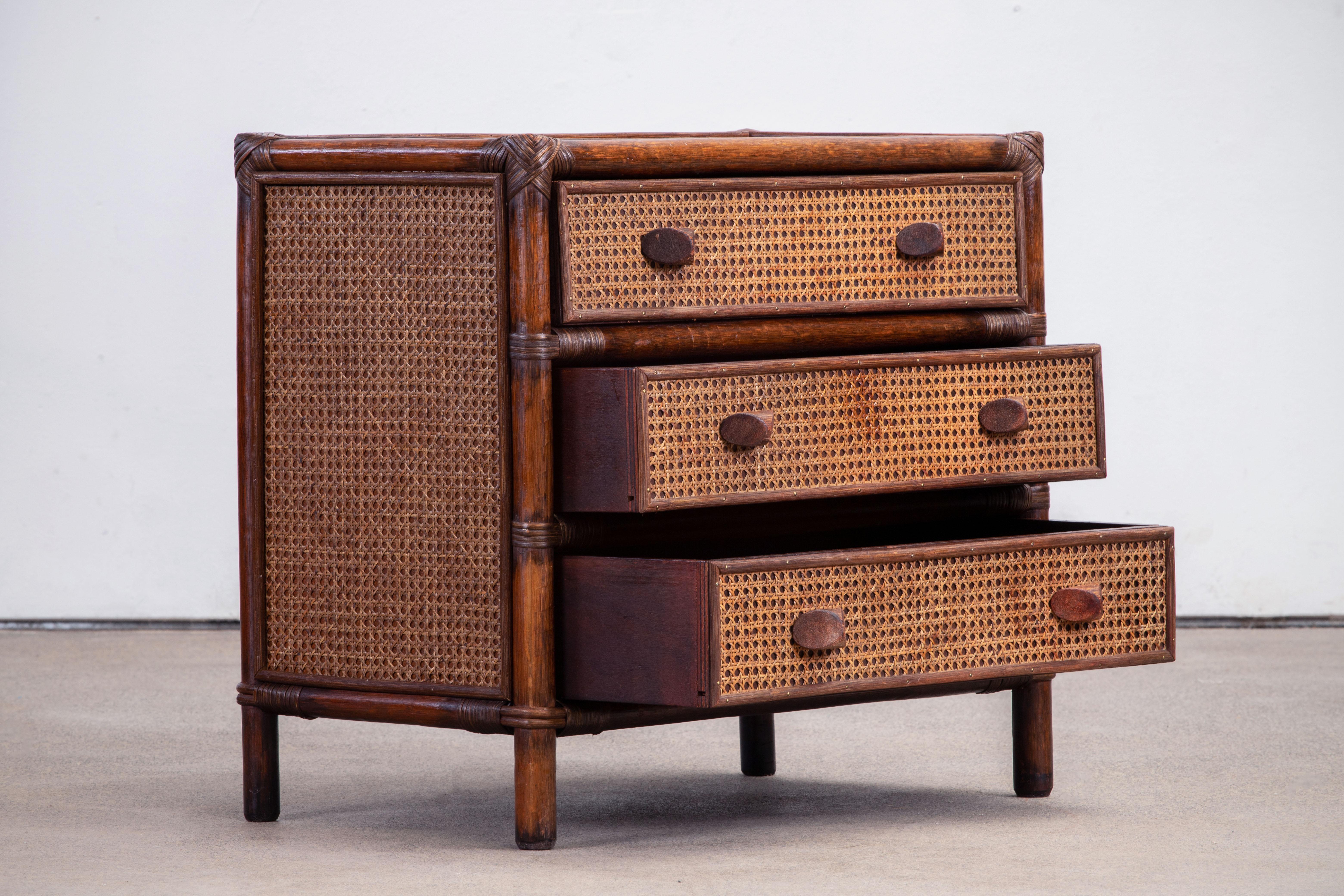 Cane Organic Mid-Century Chest of Drawers, 1970, Italy 4