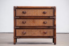 Cane Organic Mid-Century Chest of Drawers, 1970, Italy