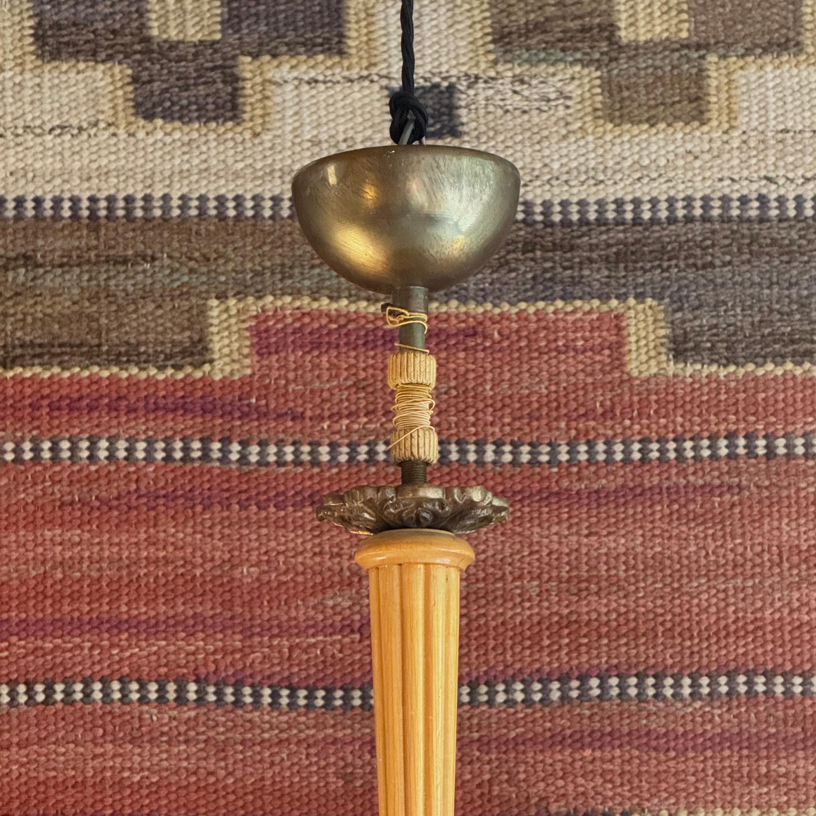 Hängeleuchte aus Schilfrohr/ Gunnel Nyman, 1940er Jahre/ Finnland im Angebot 1