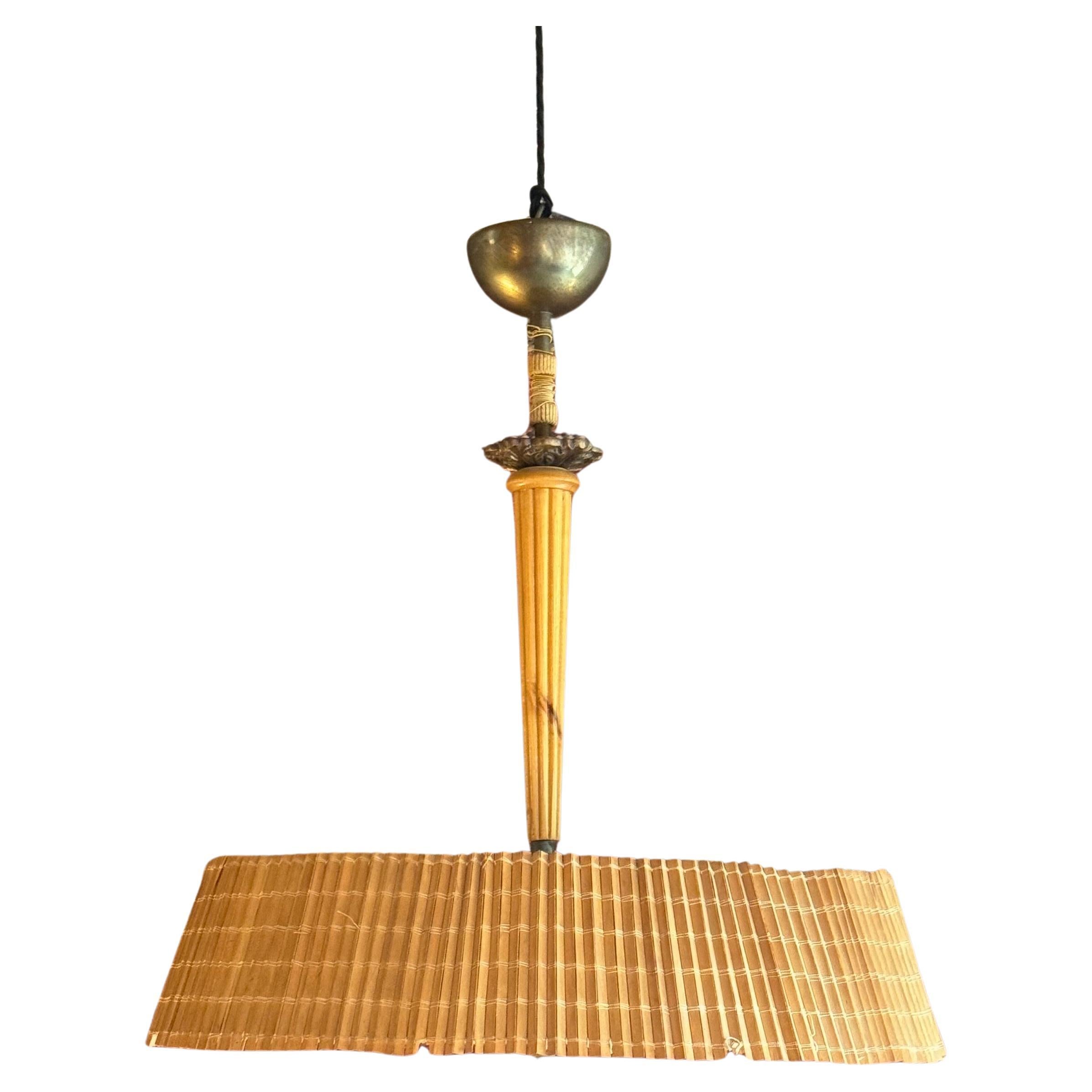Cane Pendant Light/ Gunnel Nyman, 1940's/ Finland