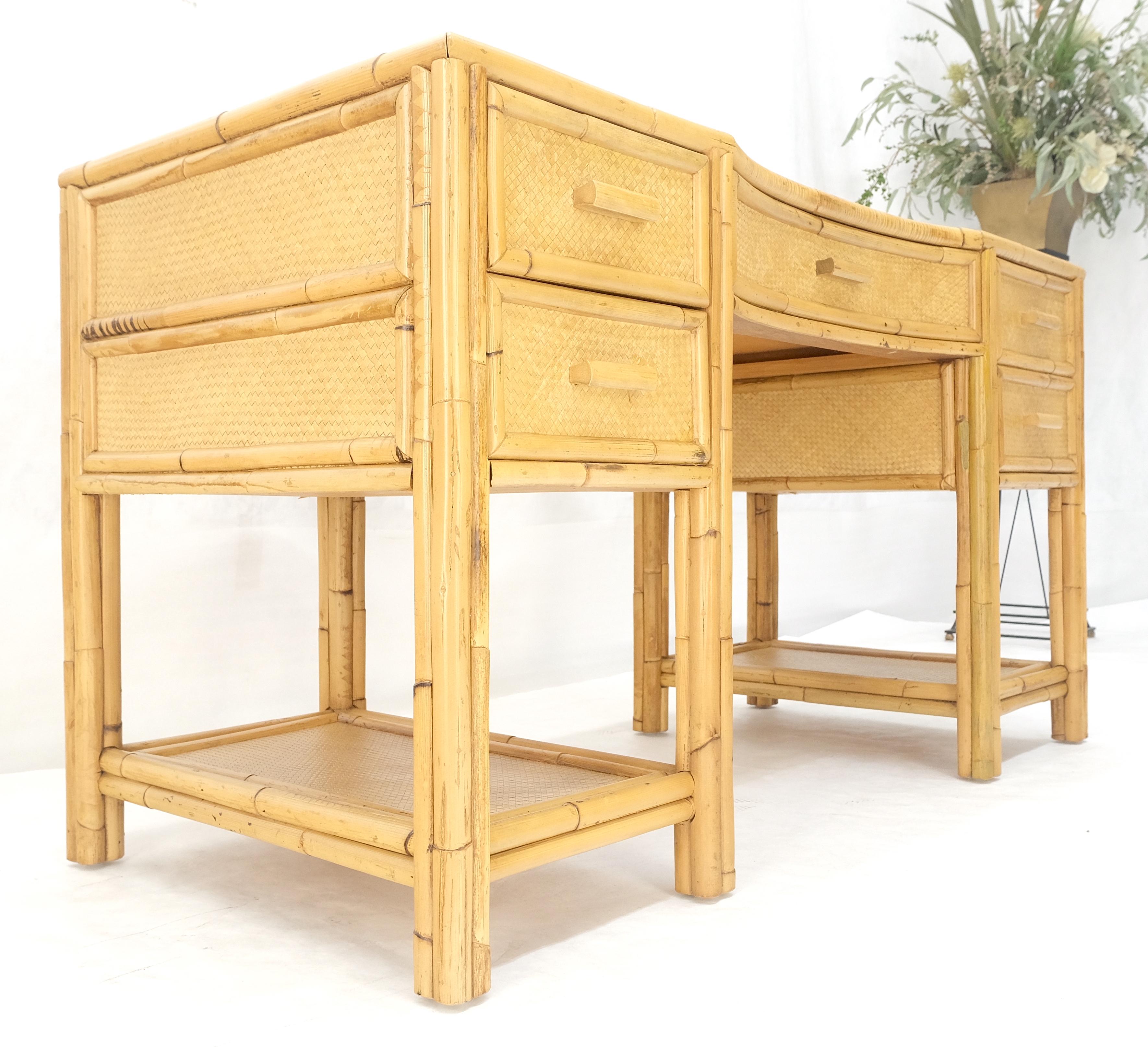 Cane Rattan Bamboo 5 Drawers Mid Century Modern McGuire Style Desk MINT For Sale 6