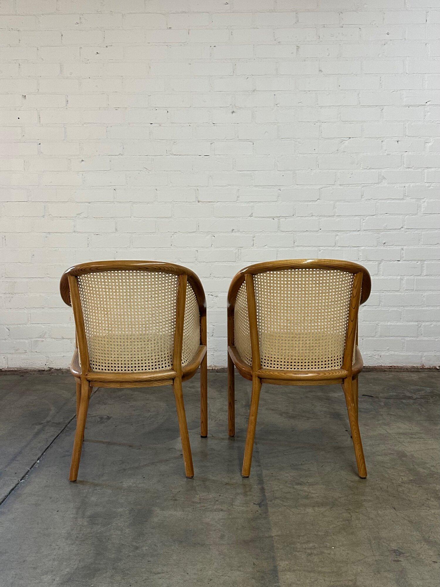Late 20th Century Cane side chairs by Ward Bennet -pair For Sale