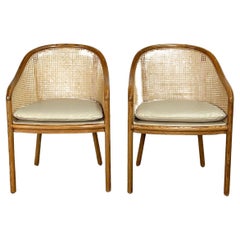 Vintage Cane side chairs by Ward Bennet -pair