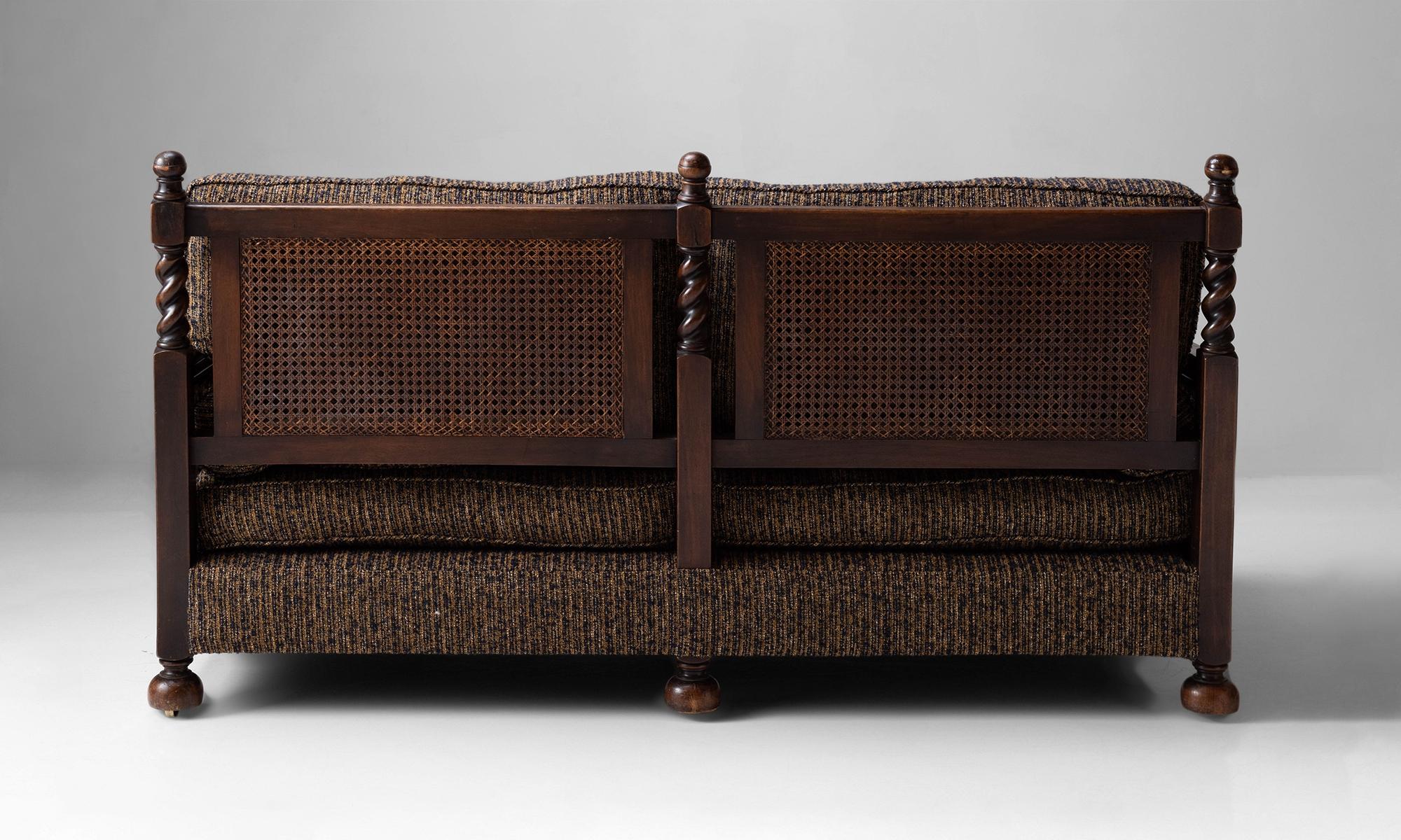 Cane Sofa in Textured Wool Blend by Pierre Frey 3