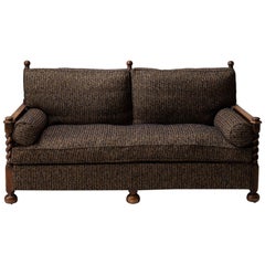 Cane Sofa in Textured Wool Blend by Pierre Frey