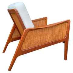 Vintage Cane & Teak Lounge Chair Peter Hvidt & Orla Molgaard-Nielsen France & Daverkosen