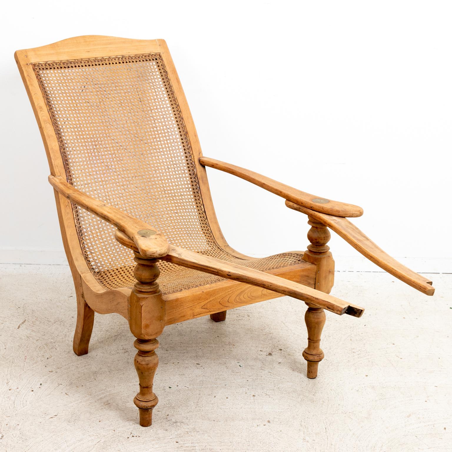 Cane Woven Plantation Armchair with Wood Frame 2