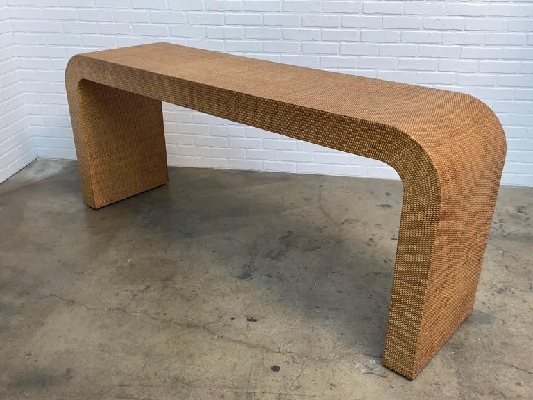 Cane Wrapped Console Table at 1stDibs wood and cane console table