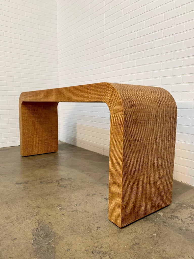 Cane Wrapped Console Table at 1stDibs wood and cane console table
