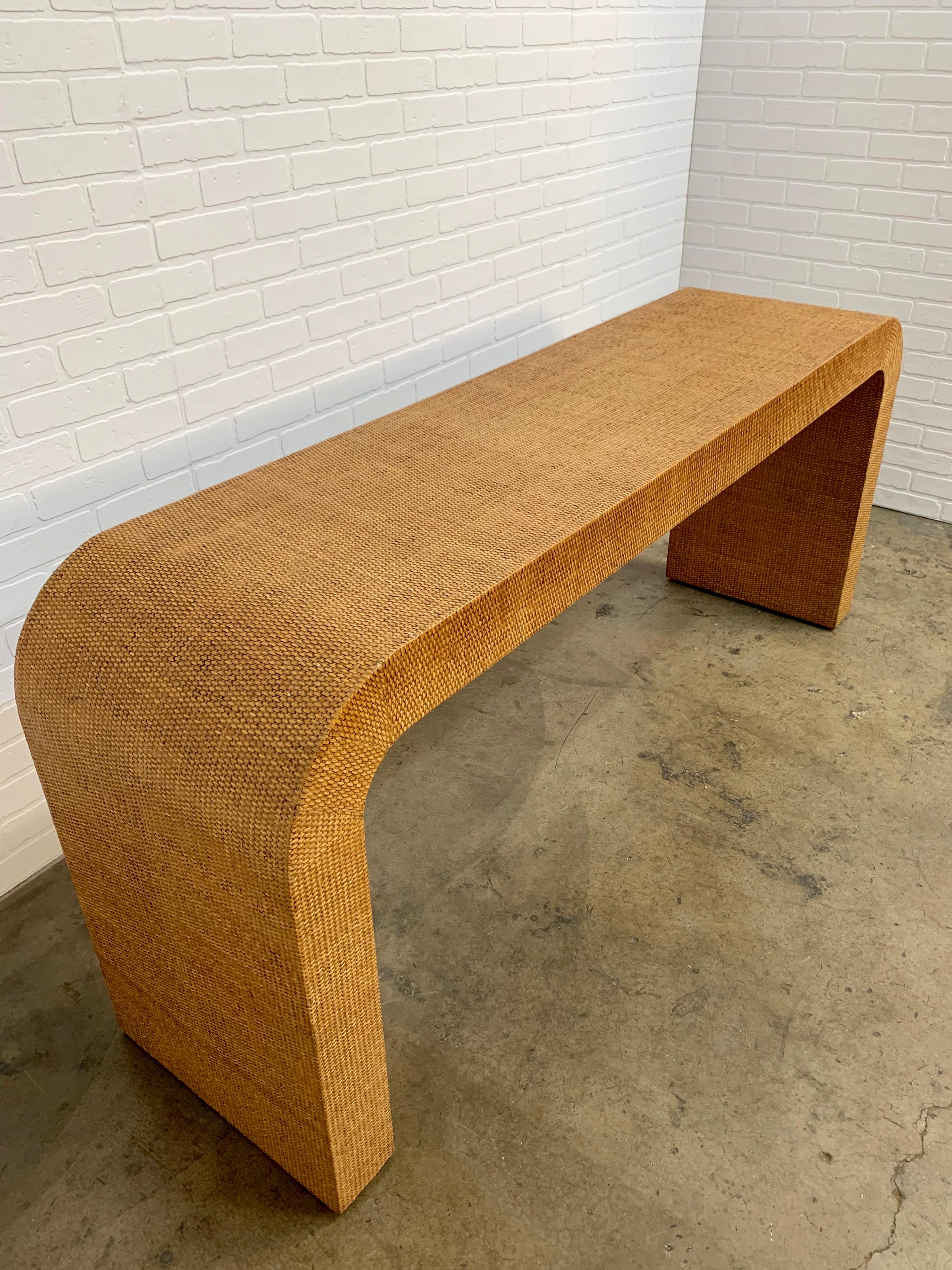 Cane Wrapped Console Table In Good Condition In Denton, TX
