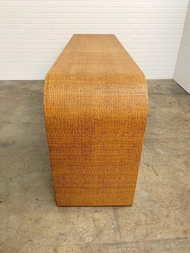 Cane Wrapped Console Table at 1stDibs wood and cane console table