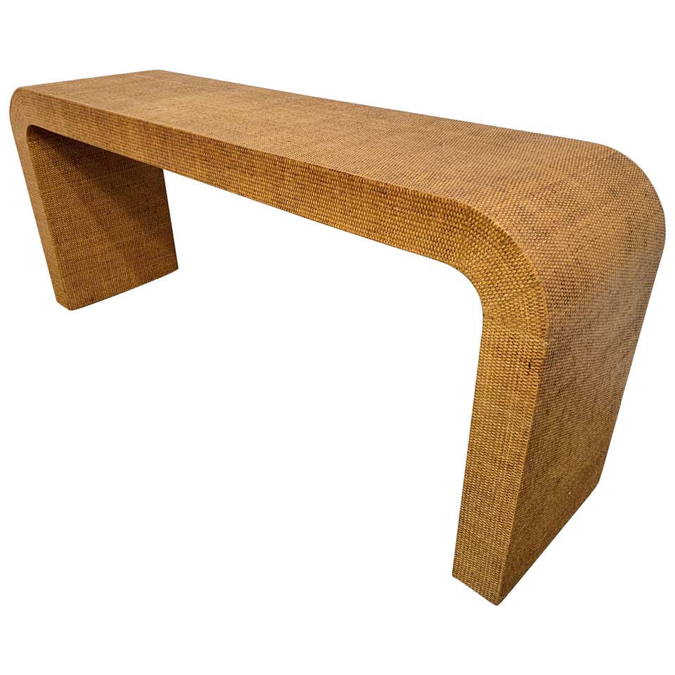 Cane Wrapped Console Table at 1stDibs | wood and cane console table ...