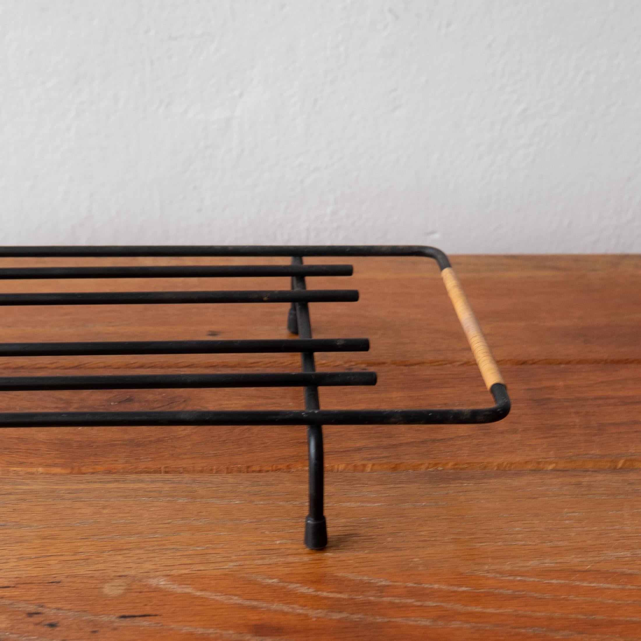 Cane Wrapped Rack by Laurids Lonborg of Denmark In Good Condition In San Diego, CA
