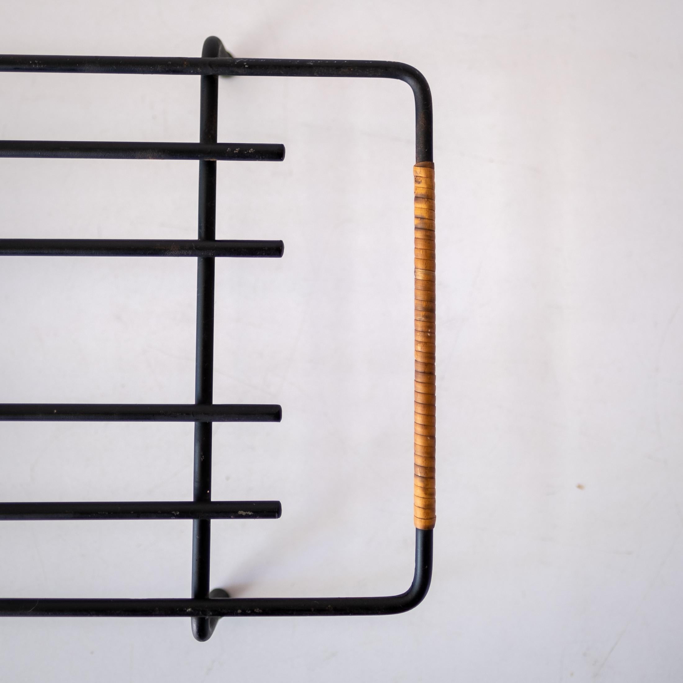 Cane Wrapped Rack by Laurids Lonborg of Denmark In Good Condition In San Diego, CA