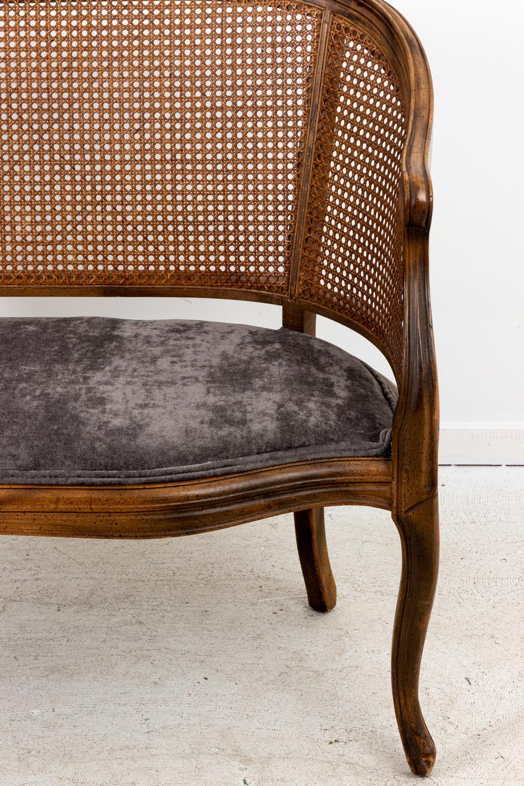 20th Century Caned Back Loveseat
