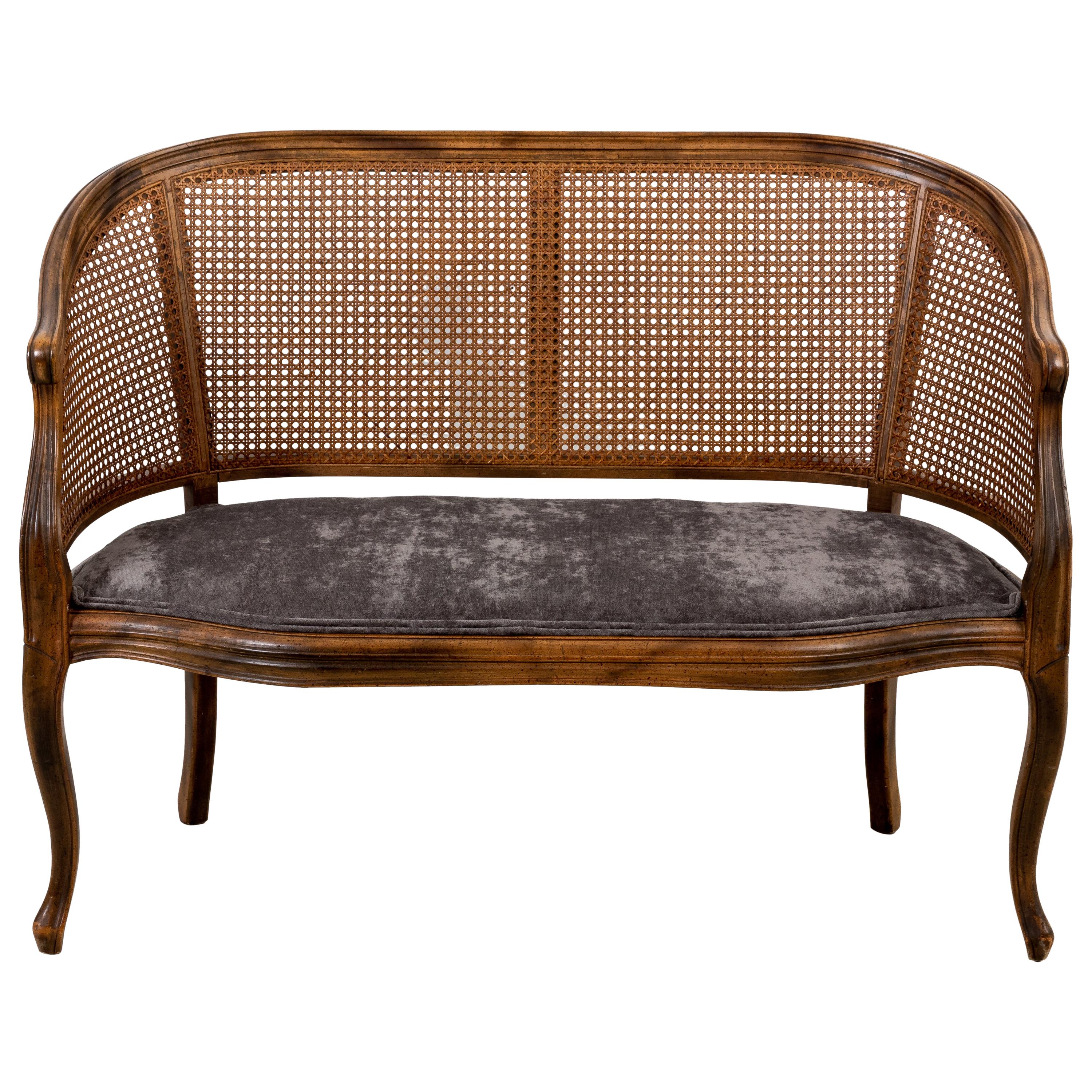 Caned Back Love Seat or Bench