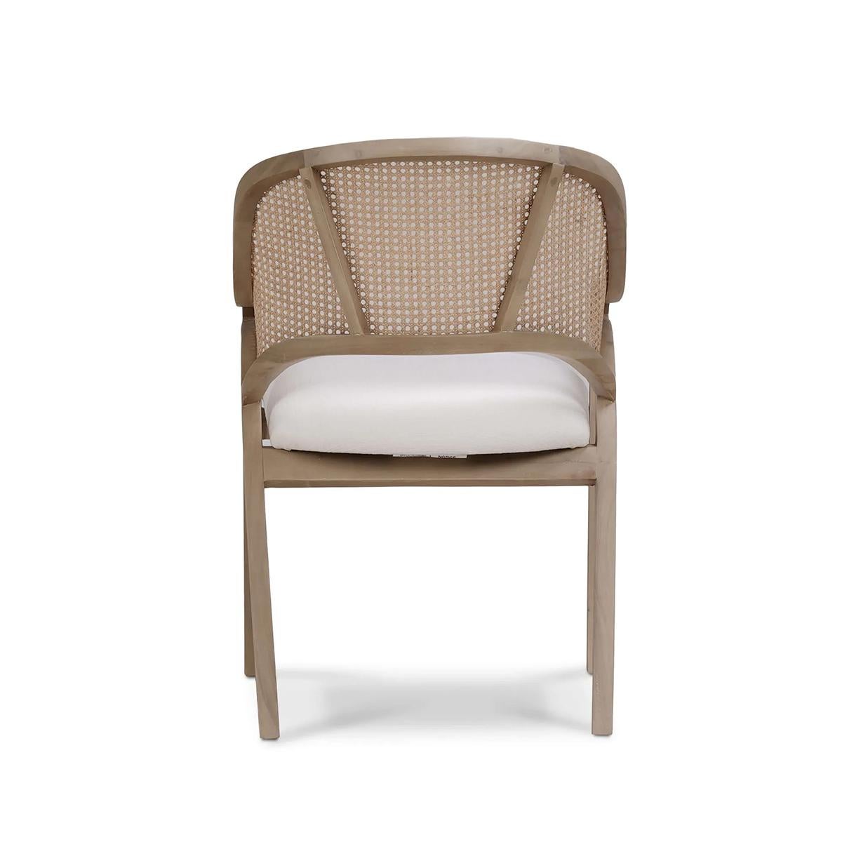 Indonesian Caned Back Mid-Century Armchair For Sale