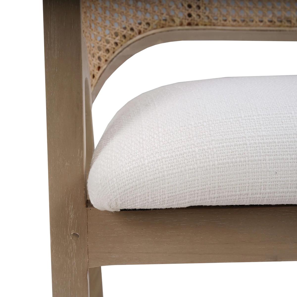 Contemporary Caned Back Mid-Century Armchair For Sale