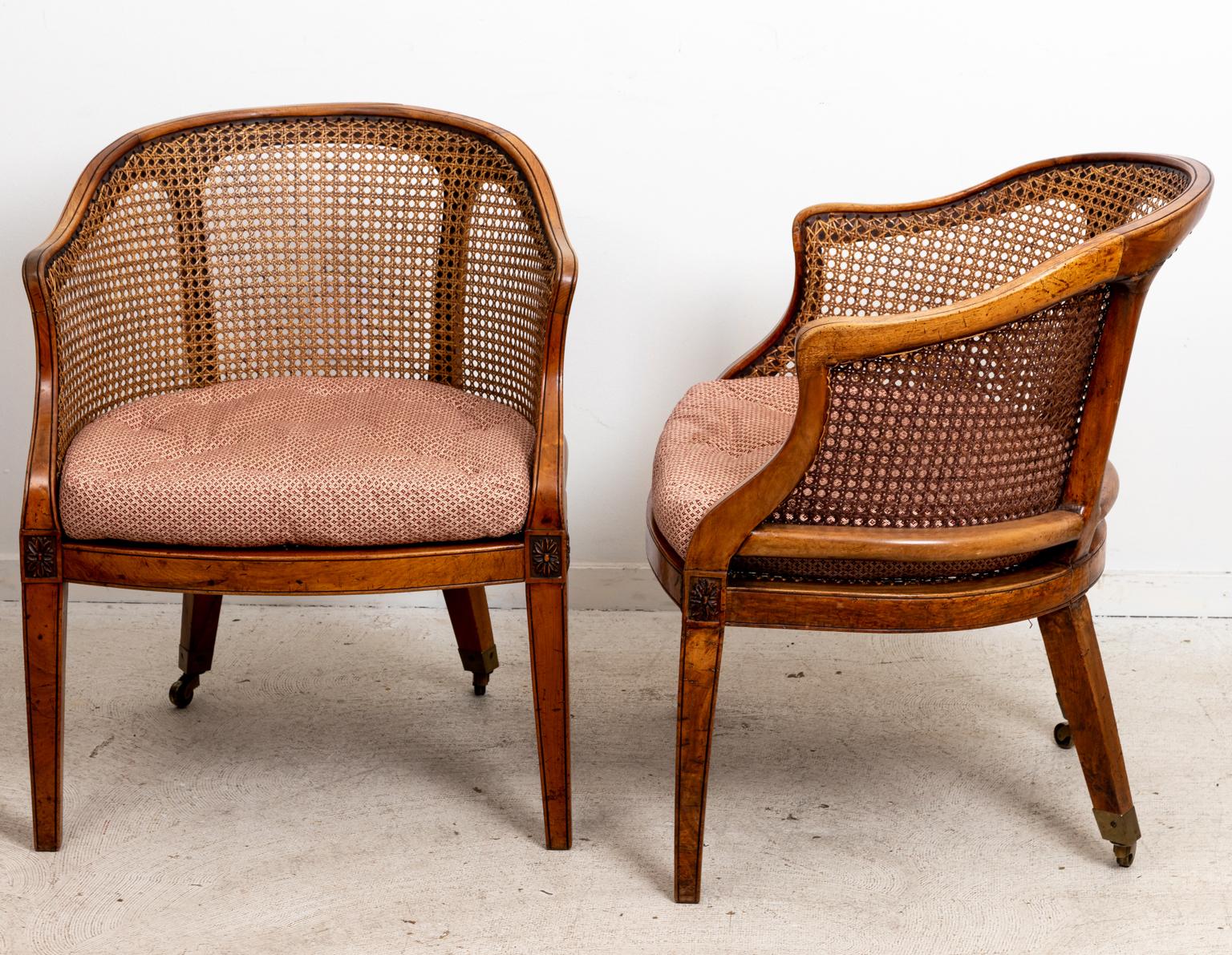 20th Century Caned Back Tub Chairs